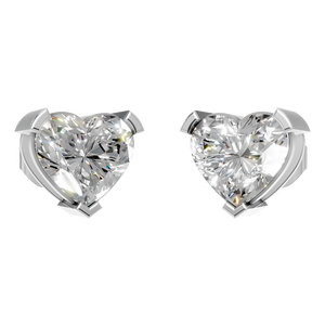 ต่างหูเพชรทรงหัวใจ VVS D หรูหรา ทองคำแท้ 14k ดีไซน์ทันสมัย เครื่องประดับชั้นดี ของขวัญสำหรับผู้หญิง งานแต่งงาน งานหมั้น วันครบรอบ - Product Image 1