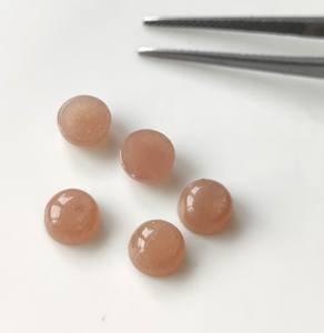 Vente en gros de cabochon de pierre de lune pêche naturelle de qualité supérieure 3mm-20mm à dos plat pierres précieuses en vrac pour la fabrication de bijoux - Product Image 2