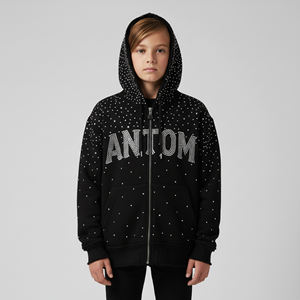 Oem Custom Knitted 100% Cotton Solid Eco-friendly Breathable Kids <b>Hoodies</b> for Baby <b>Children</b> Warm Autumn Casual Style - Product Image 1