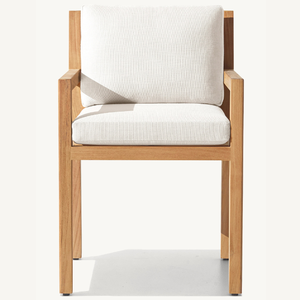 Chaise individuelle en teck au style moderne, équipée d'un mousse souple et durable pour une utilisation en extérieur - Product Image 6
