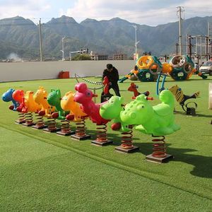 Caballo mecedora para interiores para niños, PE con placa de juguete para jardín de infantes, primavera, parque comunitario al aire libre, diseño de dibujos animados - Product Image 3