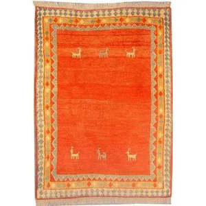 Alfombra Persa Gabbeh Shiraz de Estilo Tradicional, Anudada a Mano, para Interiores, con Lana Natural y Algodón (6'9 x 5'6) Panr02414 - Product Image 1