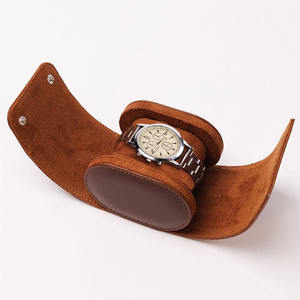 Hot Selling High Quality Travel Leather <b>Watch</b> Roll Case with Pillow Single <b>Watch</b> Organizer Portable Single Slot <b>Watch</b> <b>Box</b> - Product Image 5