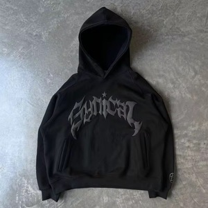 เสื้อฮู้ดเทอร์รี่โอเวอร์ไซซ์สำหรับผู้ชาย10% ผ้าฝ้าย90% ปักโพลีเอสเตอร์เสื้อผ้าแนวสตรีทแฟชั่นใหม่มีซิปขึ้น - Product Image 3