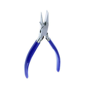 Pince ronde à bouche plate en acier inoxydable pour nez et bijoux Poignée bleue Mini pince à bec rond de haute qualité - Product Image 5