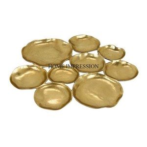 Chapado en oro de alta calidad, hecho de Metal resistente, llamativo aspecto atractivo, hojas de Gingko, marco de diseñador, suministros de cuenco de forma redonda - Product Image 6