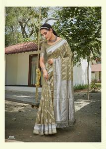 Meilleur tissu vêtements ethniques bonne qualité nouveau 2023 Designer doux Banarasi Saree avec chemisier avec imprimé travail à bas prix - Product Image 4