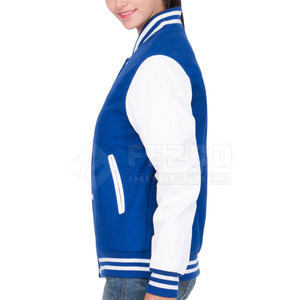 OEM Custom High Quality Women Stand Collar Cotton Wool Embroidery <b>Patch</b> Warm College Bomber Letterman Varsity <b>Jacket</b> - Product Image 4