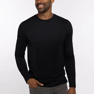 Camiseta deportiva de manga larga personalizada para hombre, Camiseta deportiva de color sólido de secado rápido de gran tamaño, transpirable, de poliéster en blanco, Spandex, serigrafía - Product Image 6