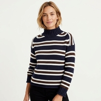Pull en tricot rayé pour femme FNJIA, pull en tricot pour femme 7GG 100% coton, coupe ample, vêtements décontractés pour l'automne, possibilité de personnalisation OEM en gros