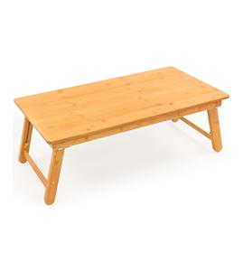 Adjustable Large Size Laptop <b>Desk</b> Bamboo Lap Table Bed Tray <b>Foldable</b> 4 Legs Serving Tray Working Eating and Gaming for Bed - Product Image 1