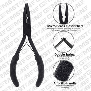 Stainless Steel Micro Ring Beads Closer Black Grip Hair Extension Plier Silicone Glue Reusable Beads <b>Crochet</b> <b>Hook</b> Plastic - Product Image 5