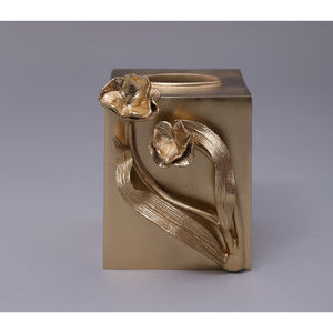 Luxury Gold <b>Tissue</b> Box Holder with Embossed Tulip Floral Design Decorative <b>Tissue</b> Cover <b>for</b> Home Office Hotel Living Room - Product Image 2