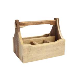 Caddy en bois élégant pour les barbecues fêtes de jardin événements familiaux pour servir des sauces serviettes bouteilles soigneusement organisées - Product Image 6