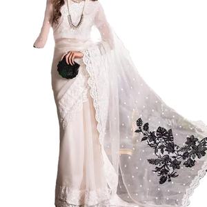 Robe en mousseline de soie brodée, dernière collection de sarouel indien du pakistan avec un travail manuel lourd, une séquence de travail, offre spéciale, 2023 - Product Image 1