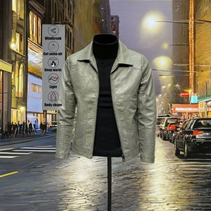 Recién llegado personalizado a prueba de viento casual negro montar motociclista hombres chaquetas de cuero elegante moda chaquetas de cuero genuino - Product Image 1