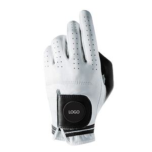 Gants de golf respirants personnalisés de haute qualité 2025, blancs et noirs, en cuir de mouton Cabretta, pour main gauche, sur mesure - Product Image 1
