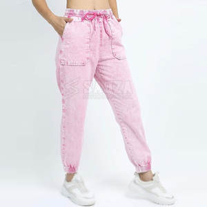 กางเกงจ็อกเกอร์ซักด้วยกรดสำหรับผู้หญิงใส่สบายผลิตสำหรับสวมใส่ในชีวิตประจำวัน - Product Image 4