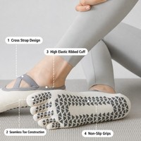 Chaussettes de yoga et de Pilates printemps-été à 5 doigts, fines, respirantes, anti-frottement, en coton, antidérapantes, avec sangle, pour fitness et ballet, vente en gros personnalisée
