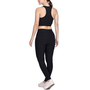 Ventes en gros de tenues de sport pour femmes grandes tailles, écologiques, 2 pièces, leggings de sport, haut court sans couture à manches longues, tenue de yoga - Product Image 4