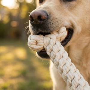 Jumbo Eco-Friendly Dog Toy White Rope Bone Durable Cotton and <b>Plush</b> Squeaky Pet Toy in Stick Shape for Playing Gift Giving - Product Image 5