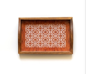 Rectángulo bohemio recubierto de esmalte personalizado para bandeja de servicio hecha a mano de madera producto decorativo del fabricante de la India - Product Image 2