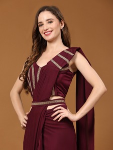 ชุดโสร่งผ้าไหมซาตินสำหรับชาวอินเดียและปากีสถาน - Product Image 4