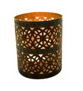 Custom Color High Selling Handmade Eco-Friendly <b>Tealight</b> <b>Candle</b> Holder White Metal Medium Size Embossed Diamond Christmas - Product Image 3