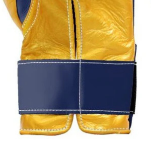 Gants de boxe professionnels en cuir doré marine avec fermeture velcro au poignet, pour l'entraînement et le sparring, pour hommes et femmes - Product Image 5