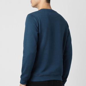 Sweat-shirt pour homme de couleur unie tendance, logo imprimé DTG personnalisé, sweat-shirt surdimensionné à épaules tombantes, respirant pour homme - Product Image 6