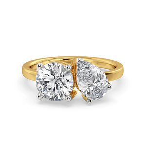 Anillo de Compromiso Toi et Moi con Diamantes Cultivados en Laboratorio de 2.00 CTW, Corte Redondo, Certificado IG, Oro Sólido de 14K, Anillo Nupcial de Dos Piedras - Product Image 2