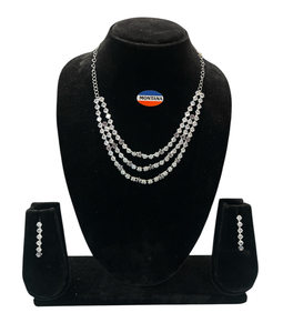 Elegante conjunto de collar de diamantes americanos multicapa para mujer, perfecto para bodas, fiestas y ocasiones tradicionales - Product Image 1