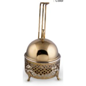 Olla para Calentar Comida Gumbad, Acero Inoxidable, Acabado Dorado |   Calentador de Comida Tipo Domo para Buffet, para Uso en Hoteles, Catering y Banquetes - Product Image 1