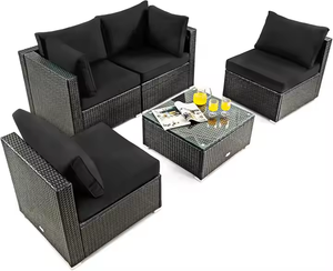 Ensemble de meubles d'extérieur en osier tissé à la main de haute qualité chaises de Table de canapé en rotin de jardin pour l'utilisation du complexe de balcon de patio - Product Image 6