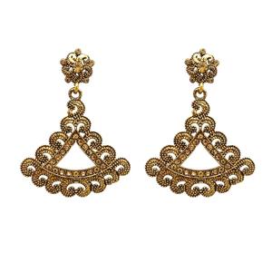 Pendientes colgantes de piedra austriaca marrón chapado en oro antiguo Kriaa joyería colgante fina - Product Image 1