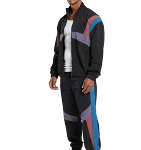 Survêtement coupe-vent pour homme de qualité supérieure avec logo personnalisé, veste en nylon et pantalon, fermeture éclair partielle, tenue de jogging pour sports de plein air - Product Image 1