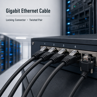Kabel Ethernet Gigabit Cat6 dengan Konektor Pengunci Pasangan Terpilin Tembaga Bebas Oksigen Kompatibel dengan Basler