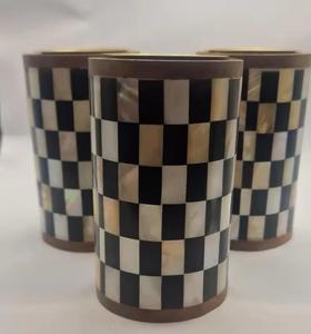 <b>Mother</b> of Pearl Inlay Wooden Tea Light Home Decoration Candle Stand with Elegant <b>Mother</b> of Pearl Inlay for Lighting - Product Image 1