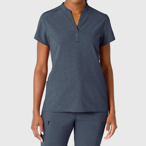 Uniformes de Enfermería de gran tamaño para mujer, cuello mandarín elástico 71% poliéster 21% rayón 7% Spandex, con logotipo personalizado - Product Image 1