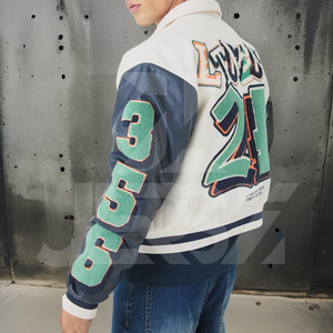 Chaqueta Bomber Clásica Deportiva de Lana para Hombre, Ligera, Transpirable, con Cierre de un Solo Botón, Puños y Dobladillo Acanalados - Product Image 2