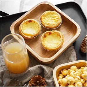 <b>Set</b> of 4 Sizes Disposable Wood Bowls Large Small <b>Plate</b> Snack Dessert Serving Dishes Modern Food Bowl salad bowl - Product Image 5