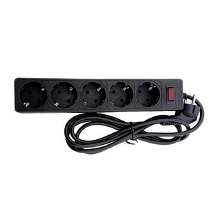 Hot Sale 5-Way Black Surge Protected <b>Extension</b> Power <b>Socket</b> With Grounding EU/UK/US Standard 3 Meters Cable for Switching Usage - Product Image 1