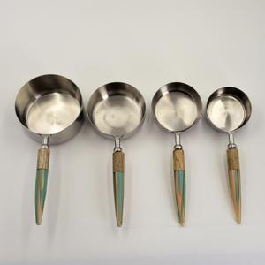 Tazas y Cucharas Medidoras de Acero Inoxidable con Mango de Resina para Café en Polvo, para Uso en Cocina, Hotel y Restaurante, a Bajo Precio - Product Image 2