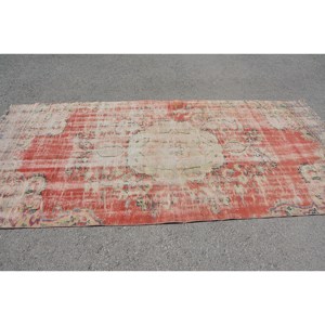 Vintage 4.5 X 9.4ft <b>Red</b> Blue Turkish <b>Wool</b> Eco Friendly Rug Classic Large Area Rectangle Patchwork Dining Room Backed Latex - Product Image 3