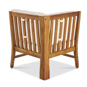 Modern Teak Wood <b>Outdoor</b> Sectional <b>Sofa</b> Set Patio Corner Couch with Cushion Garden Furniture Poolside Lounge Set - Product Image 4