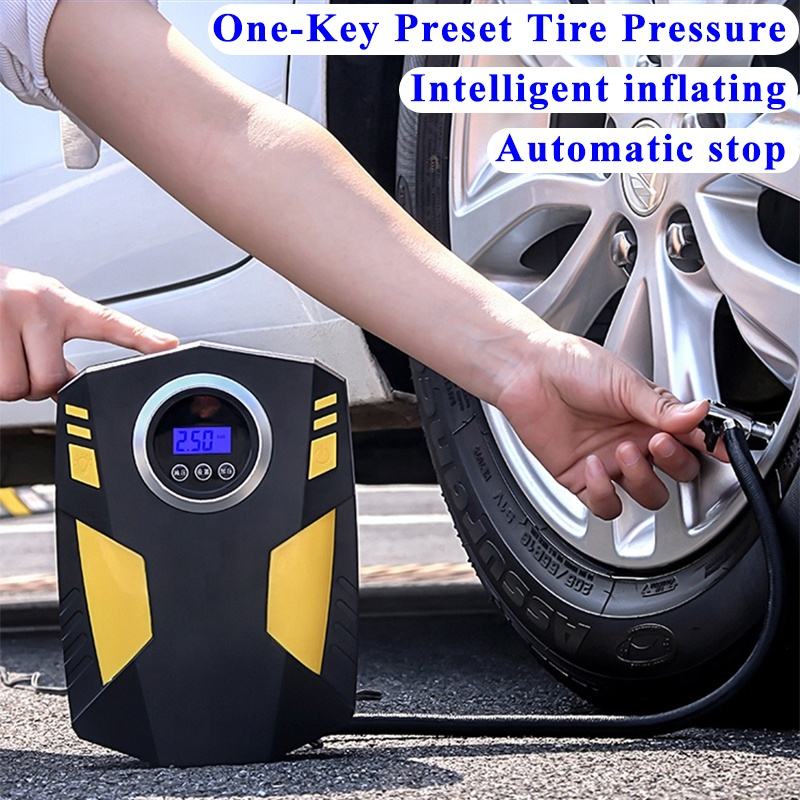 Upgraded Portable Digital Car Tyre Inflator 12V Digital Display Car Air Compressors Tire Inflators Air Pump with LED Lighting