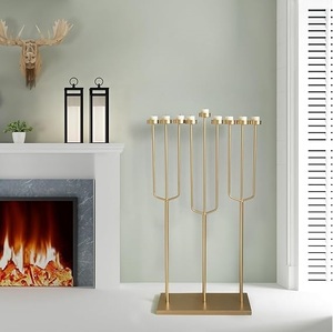 Thiết kế hiện đại hanukkah menorah chủ đặc biệt presentational mảnh 9 chi nhánh wireframe cho lễ hội Do Thái Tặng quà hanukkah - Product Image 2