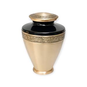 Golden Mosaic Metal Keepsake Urn with Decorative Tile Design Secure Closure and Luxurious <b>Memorial</b> Appearance - Product Image 4