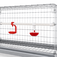 Cage d'élevage de poussins de type H, nettoyage automatique du fumier, double moteur, cage à volailles en acier galvanisé, poussins de 0 à 14 semaines