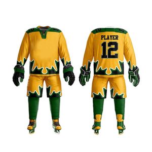 Comprar alta calidad a prueba de viento uniformes de hockey sobre hielo hombres jóvenes entrenamiento profesional hielo transpirable Jersey pantalones conjuntos deportivos - Product Image 1